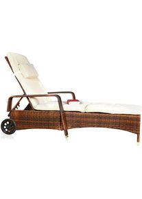 Mucola Transat, chaise longue en osier, meubles de jardin en rotin