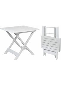 Spetebo - Table de jardin tevere 80x72x70 - couleur : blanc