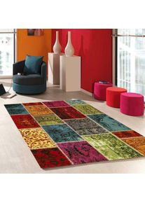 Tapis salon et chambre 60x110 multicolore rectangle tissé motif géométrique patorka