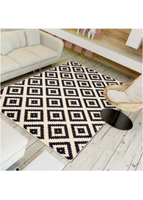 Tapis salon et chambre 160x225 crème rectangle tissé motif scandinave AF1 ROMA