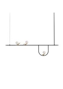 Artemide YANZI 1 Pendant White Shade, Brushed Brass Body, Black Body