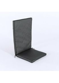 Edenjardin Cojines - Coussin de chaise de jardin inclinable en textilène noir Format 114x48x5cm Tissu antitaches Amovible