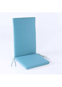 Coussin de chaise de jardin inclinable turquoise Format 114x48x5cm Hydrofuge Amovible