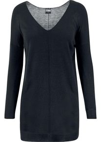Urban Classics Ladies Fine Knit Oversize V-Neck Sweater Girl-Sweat-Shirt schwarz