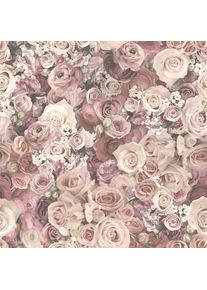Papier peint motif rose romantique pour salon | Papier peint anglais rose pâle fleuri | Tapisserie fleurie chambre fille rose - 10,05 x 0,53 m