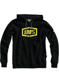 100 Percent Syndicate, zip &agrave; capuche , couleur: Noir/Jaune , taille: M
