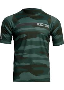 Thor Assist Camo, camisola de manga curta , cor: Verde Escuro/Verde , tamanho: M