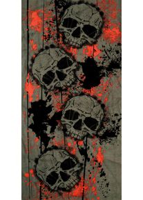 Modeka Bloody Skulls, multifunctionele hoofddeksels , kleur: donkergroen/oranje , maat: One Size