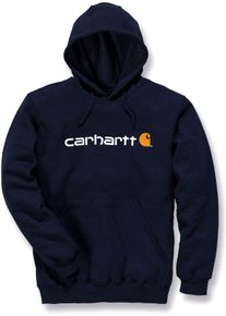 Carhartt Signature Logo, capuchon , kleur: donkerblauw , maat: L