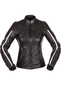 Modeka Alva, femmes de veste en cuir , couleur: Noir/Blanc , taille: 38