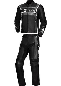 iXS RS-500 LD, leather suit 2pcs. , kleur: zwart/grijs/witte , maat: 265