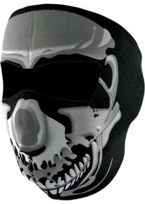 Zan Headgear Chrome Skull, masque facial , couleur: Noir/Blanc/Gris , taille: Taille unique