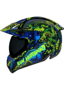 Icon Variant Pro Willy Pete, casco da enduro , colore: Blu/Verde , dimensione: XS