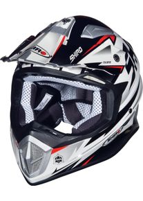Shiro MX-912 Thunder, casco cross , colore: Nero/Bianco/Rosso , dimensione: XS