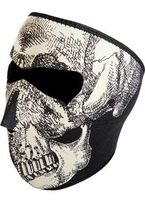 Zan Headgear Skull Glow, masque facial , couleur: Noir/Blanc , taille: Taille unique