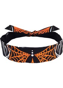 Zan Headgear Cooldanna Pinstripe, bandana , color: Black/Orange/White , size: One Size