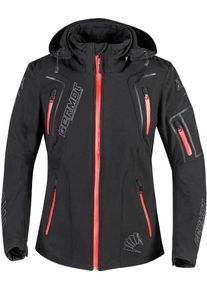 GERMOT Novara, softshell jas vrouwen , kleur: zwart/rood/grijs , maat: 34