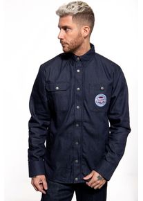 King Kerosin Adenture Gear - Mc Supplies, shirt/jas , kleur: Donkerblauw/Lichtblauw/Rood , maat: M