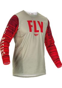 Fly Racing Kinetic Wave, jersey , color: Light Grey/Red/Dark Red , size: S