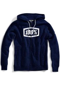 100 Percent Syndicate, felpa con zip , colore: Blu Scuro/Bianco , dimensione: S