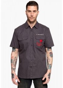 King Kerosin Shining Racer, shirt korte mouw , kleur: Grijs/Wit/Blauw/Rood , maat: M