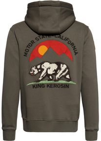 King Kerosin Motor Gear - Motor State California, capuchonsweate , kleur: bruin , maat: L