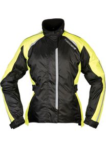 Modeka Viola Dry, rain jacket waterproof women , color: Black/Neon-Yellow , size: 48