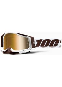 100 Percent Racecraft 2 Snowbird S22, goggles mirrored , kleur: Wit/Donkerbruin Goud-Gespiegeld