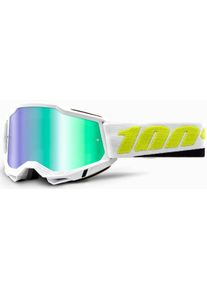 100 Percent Accuri 2 Peyote S22, bril gespiegeld , kleur: Wit/Neon-Geel/Zwart Groen-Gespiegeld