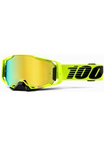 100 Percent Armega Nuclear Citrus S22, goggles mirrored , kleur: Neon-Geel/Zwart Goud-Gespiegeld