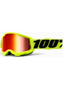 100 Percent Strata 2, occhiali a specchio per bambini , colore: Giallo Fluo/Nero Rosso A Specchio
