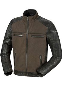 iXS Jimmy, leren-textiel jas , kleur: donkergroen/zwart , maat: 50