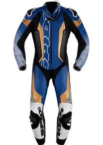 Spidi Supersonic Pro, leather suit 1pcs. perforated , color: Blue/Gold , size: 48