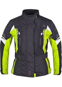 GERMOT Xantia Pro, textile jacket waterproof women , color: Black/Neon-Yellow/White , size: 44