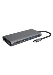 ICY BOX Dokkolóállomás, USB-C csatlakozó, Busz-tápellátás, 100W, Portok összesen 11 - IB-DK4050-CPD