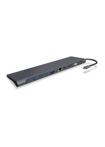 ICY BOX Dokkolóállomás, USB-C csatlakozó, Busz-tápellátás, 100W, Portok összesen 11 - IB-DK2102-C