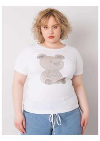 Női plus size blúz strasszkövekkel LUCE fehér