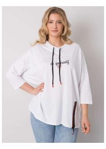 Női plus size blúz strasszkövekkel PHILOMENA fehér