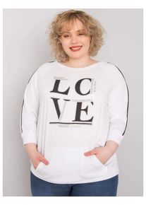 Női plus size blúz zsebbel MEG fehér