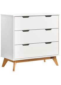 Casaria&reg; Cassettiera Borneo bianco naturale 80x40x79cm