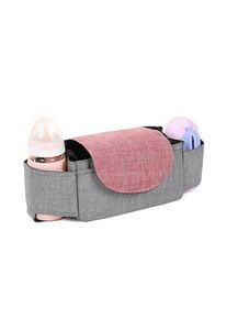 Universal Baby Stroller Organizer Bag with Cup Holders Buggy Diaper Bag, Red Grey