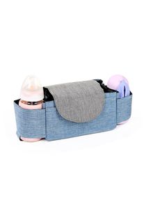 Universal Baby Stroller Organizer Bag with Cup Holders Buggy Diaper Bag, Blue