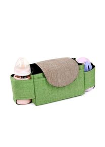 Universal Baby Stroller Organizer Bag with Cup Holders Buggy Diaper Bag, Green