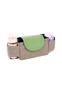 Universal Baby Stroller Organizer Bag with Cup Holders Buggy Diaper Bag, Khaki Green