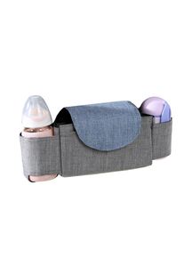 Universal Baby Stroller Organizer Bag with Cup Holders Buggy Diaper Bag, Grey