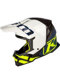 Klim F5 Koroyd Ascent Mips, motocross helmet , color: White/Black/Matt Neon-Yellow/Dark Blue , size: S