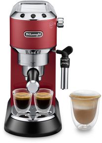 De'Longhi De'longhi Siebträgermaschine »Dedica Style Ec 685.R«, 1350 Watt, 15 Bar rot, Flow Stop Funktion zum Programmieren der Tassenfüllmenge