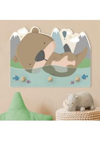 Kindergarderobe Holz Schwimmender Baby Otter