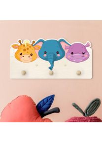 Kindergarderobe Holz Wilde Tierbabys