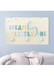 Kindergarderobe Holz Dream big little one Blau